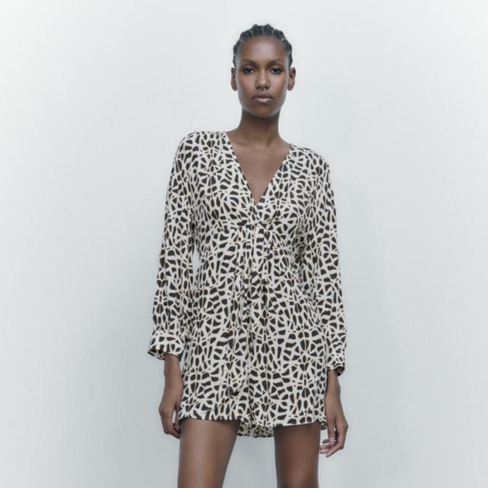 Zara Black and White Graphic Romper
